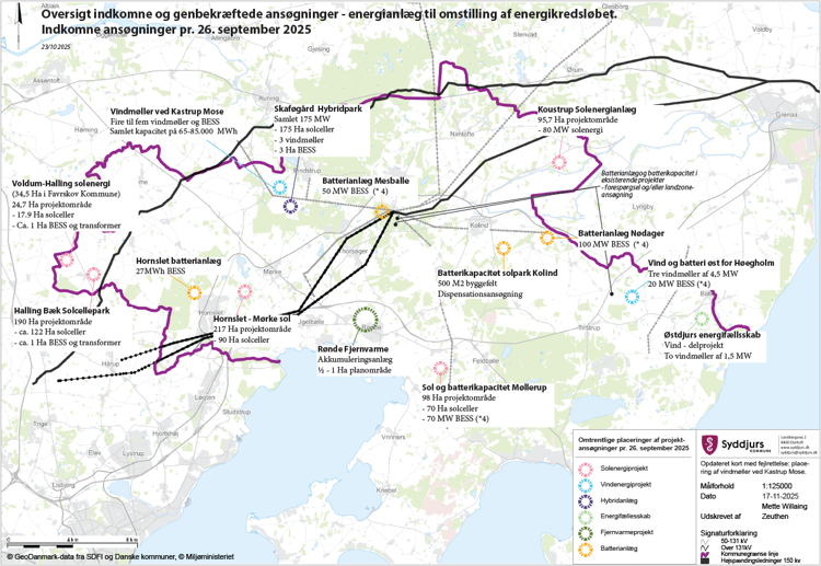 Oversigtskort indsendte energiprojekter.